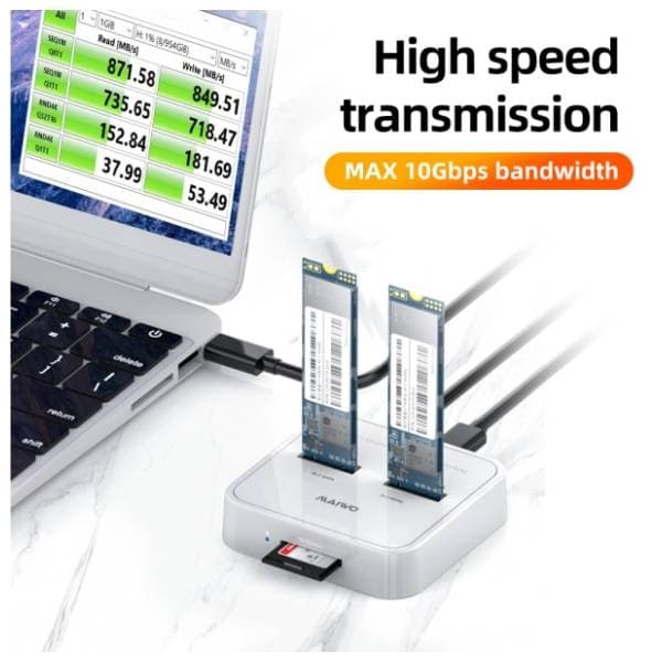 MAIWO Docking station K3016SD USB-C 3.1/2x M.2 (SATA + PCIe NVMe) 1
