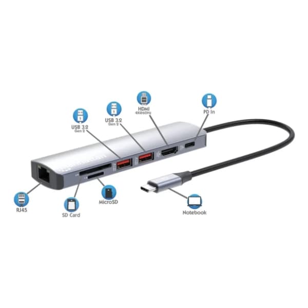 MANHATTAN Docking station USB-C PD 7-in-1 4K (153966) 6