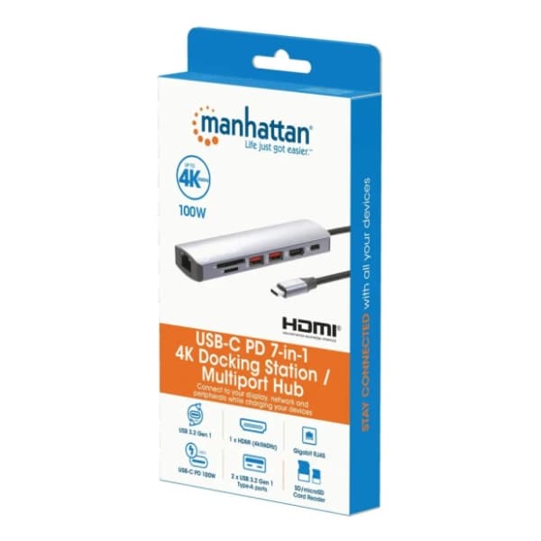 MANHATTAN Docking station USB-C PD 7-in-1 4K (153966) 8
