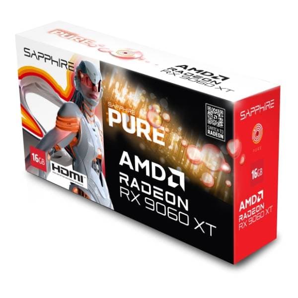 SAPPHIRE AMD Radeon RX 9060 XT PURE Gaming OC 16GB GDDR6 128-bit grafička kartica 6