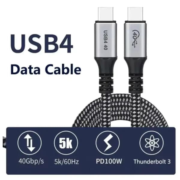 VELTEH kabl USB-C Thunderbolt 3 KT-USB4.05M 100W (20V 5A) 0.5m 1