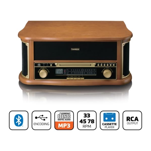 LENCO TCD-2551WD Classic Phono Retro gramofon 9