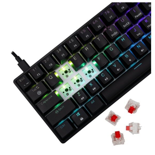 WHITE SHARK tastatura Shinobi 2 US Black Red 1