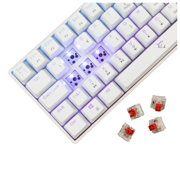 WHITE SHARK tastatura Shinobi 2 White US Red 3
