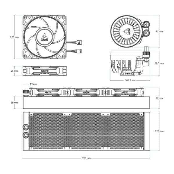 ARCTIC Liquid Freezer III Pro 360 A-RGB Black (ACFRE00184A) vodeno hlađenje 4