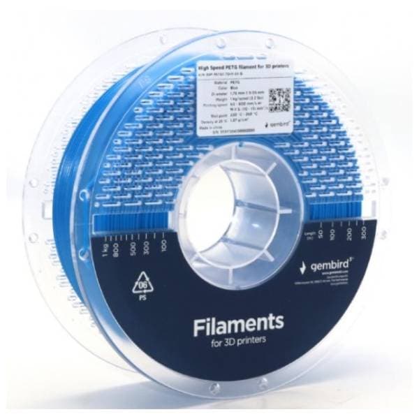 GEMBIRD PETG 1,75mm kotur 1kg plavi filament za 3D štampač 0
