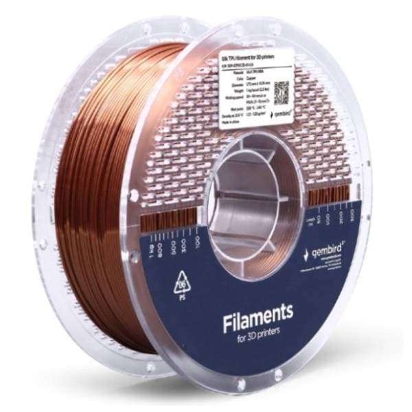 GEMBIRD TPU 1,75mm kotur 1kg Bakarni filament za 3D štampač 0