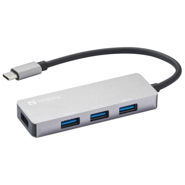 SANDBERG USB Hub USB-C na 1x USB 3.0 + 3x USB 2.0 (336-32) 0