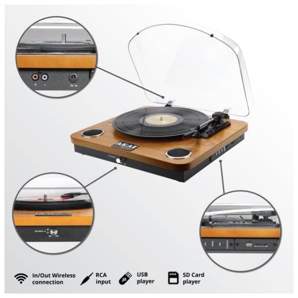 AKAI ATT-11BTN Bluetooth braon gramofon 3