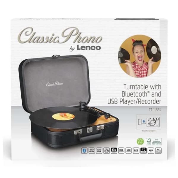 LENCO Classic Phono TT-116BK Retro gramofon 11