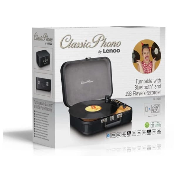 LENCO Classic Phono TT-116BK Retro gramofon 13