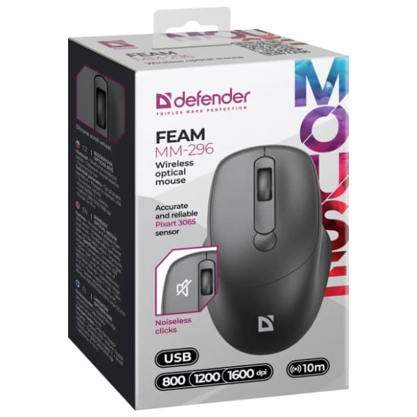 DEFENDER bežični miš Feam MM-296 sivi 2