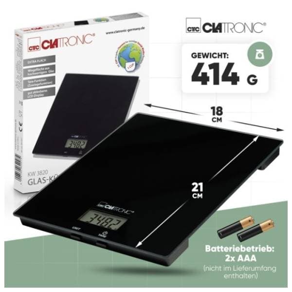 CLATRONIC kuhinjska vaga KW3820 crna 1