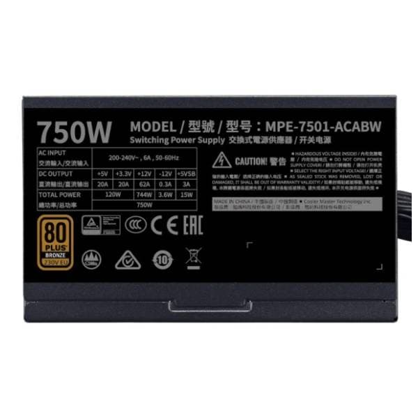 COOLER MASTER napajanje MWE Bronze V3 750W MPE-7501-ACABW-3BEU 2