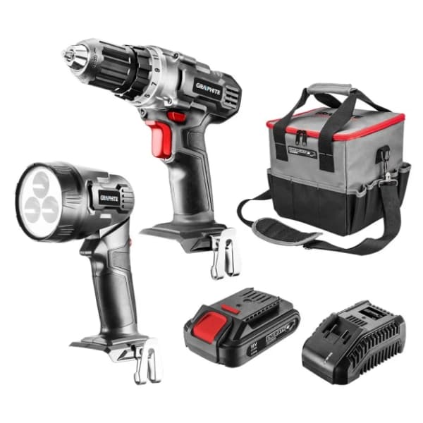 GRAPHITE 58G016 set aku bušilica punjač baterija 0