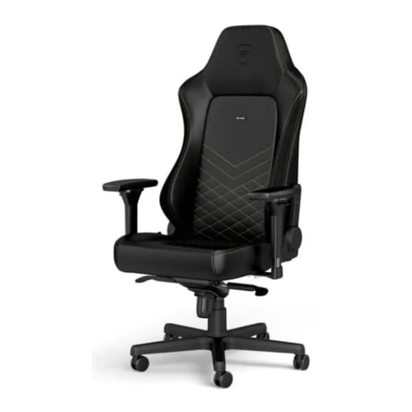 NOBLECHAIRS Hero crno/zlatna gejmerska stolica 1