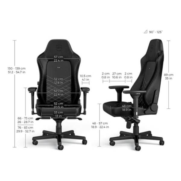 NOBLECHAIRS Hero crno/platinum bela gejmerska stolica 4