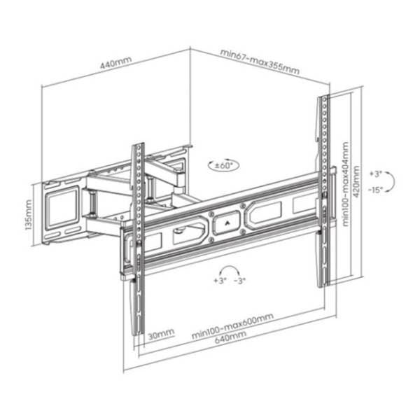 Zidni nosač za TV MANHATTAN 462440 37"-80" 2