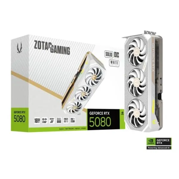 ZOTAC GeForce RTX 5080 GAMING SOLID OC White Edition 16GB GDDR7 256-bit grafička kartica 0