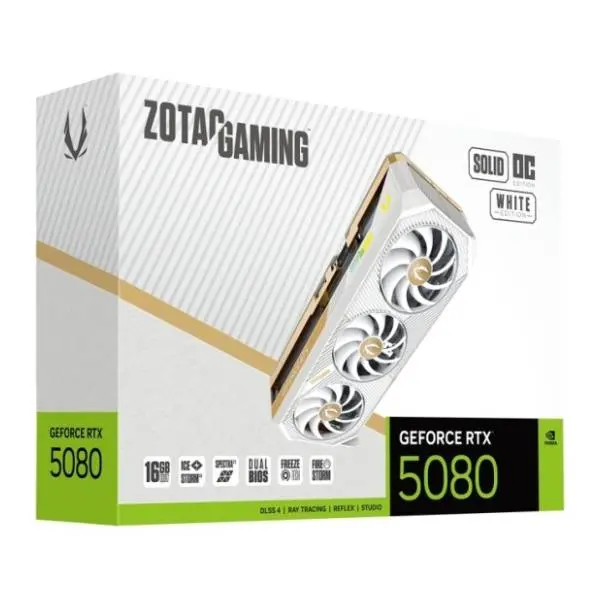ZOTAC GeForce RTX 5080 GAMING SOLID OC White Edition 16GB GDDR7 256-bit grafička kartica 7