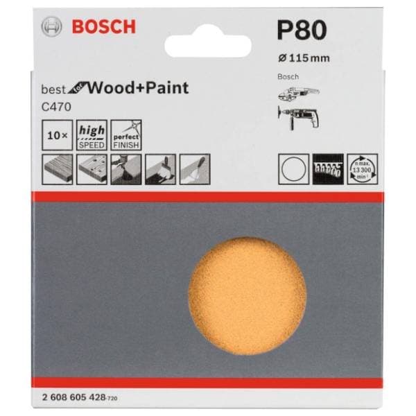 BOSCH 10-delni set brusnih listova C470 115 mm 2608605428 0