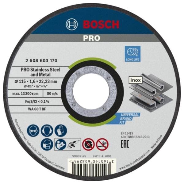 BOSCH 115x1.6 WA 60 T BF ravna (2608603170) rezna ploča 0