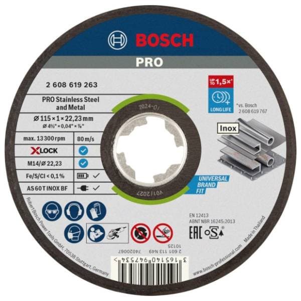 BOSCH 115x1 mm AS 60 T INOX BF oSa ravna (2608619263) rezna ploča 0