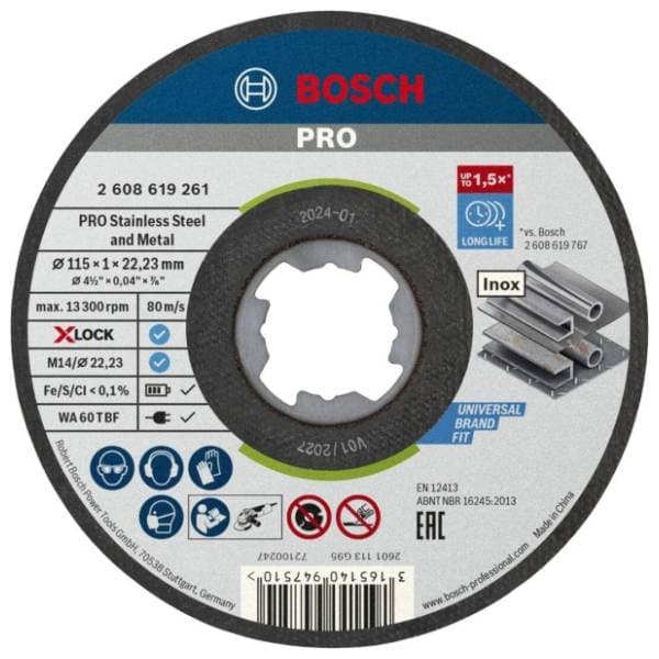 BOSCH 115x1 mm WA 60 T BF ravna (2608619261) rezna ploča 0