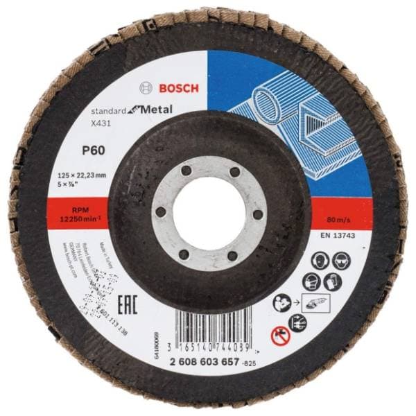 BOSCH 125 mm, 22,23 mm, granulacija 60 2608603657 brusna ploča 0
