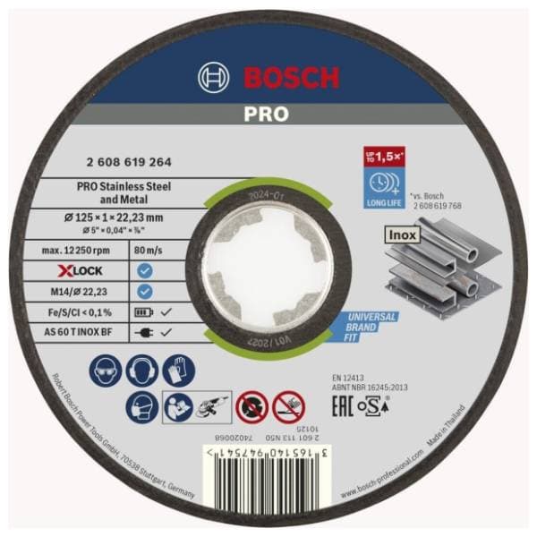 BOSCH 125x1 mm AS 60 T INOX BF oSa ravna (2608619264) rezna ploča 0