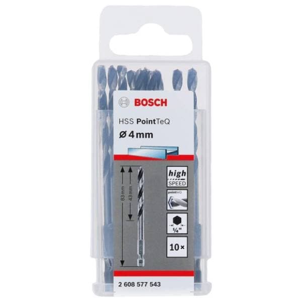 BOSCH HSS spiralna burgija PointTeQ 4,0 mm 10 komada 0