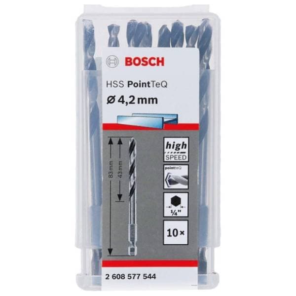 BOSCH HSS spiralna burgija PointTeQ 4,2 mm 10 komada 0