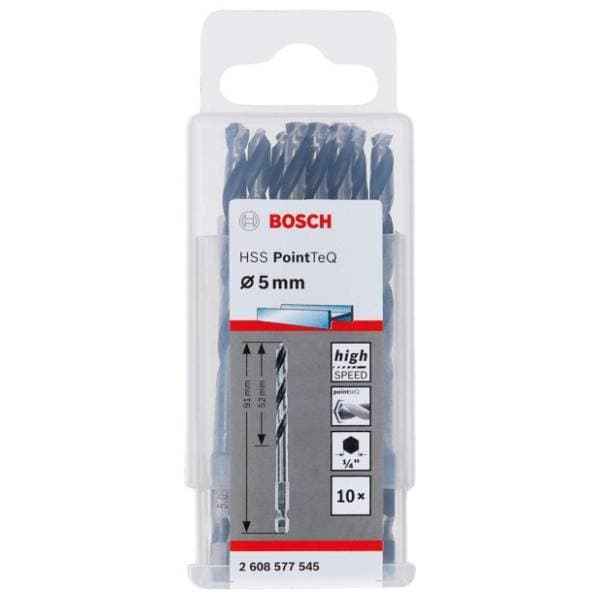 BOSCH HSS spiralna burgija PointTeQ 5,0 mm 10 komada 0