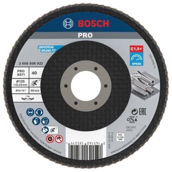 BOSCH PRO X571 flap disk 125 mm G40 2608606922 brusna ploča 0