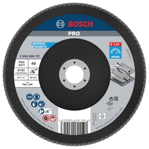 BOSCH PRO X571 flap disk 180 mm G40 2608606737brusna ploča 0