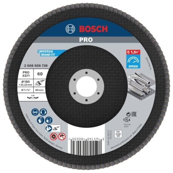 BOSCH PRO X571 flap disk 180 mm G60 2608606738 brusna ploča 0