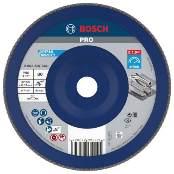 BOSCH PRO X571 flap disk 180 mm G80 2608607344 brusna ploča 0