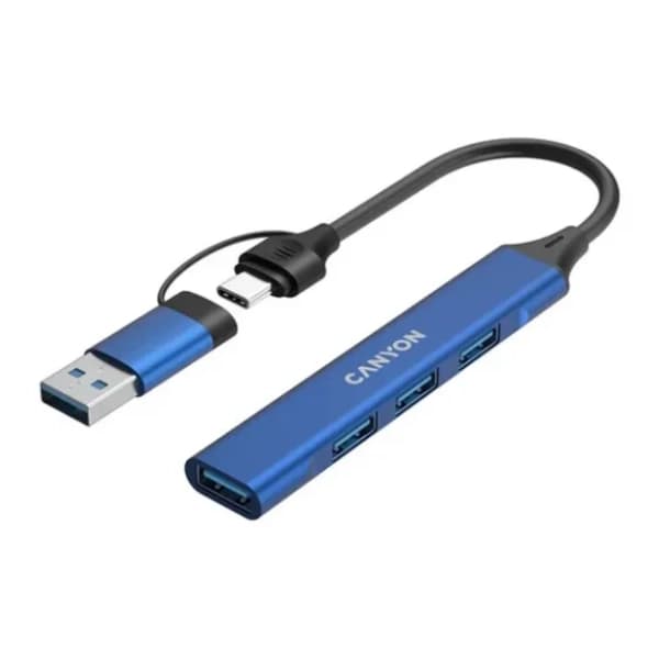 CANYON USB Hub 4-in-1 DS-02 USB-A/C Blue 0