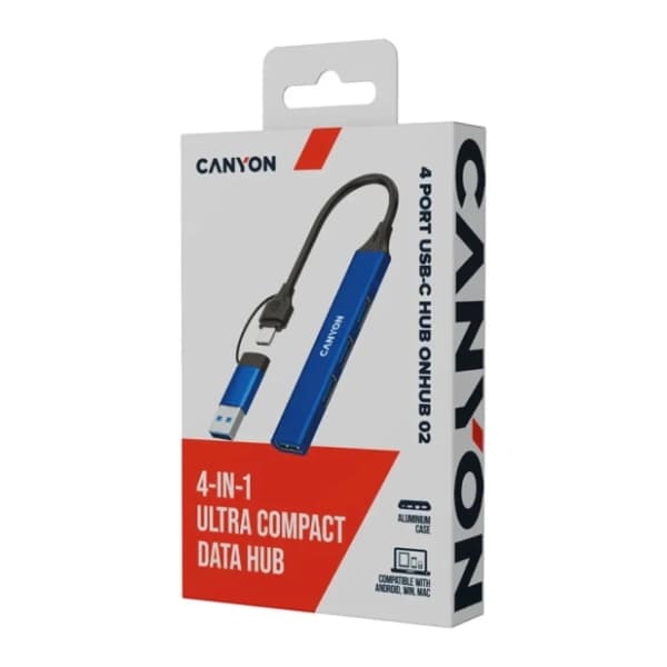 CANYON USB Hub 4-in-1 DS-02 USB-A/C Blue 5