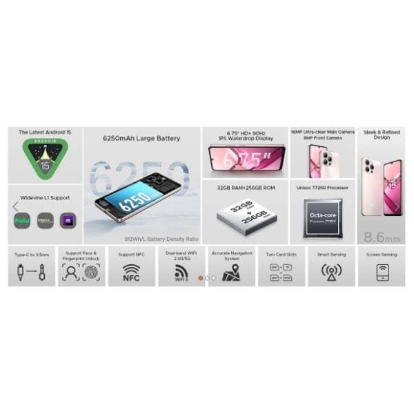 DOOGEE Note 58 Pro 8/256GB Desert Gold 6