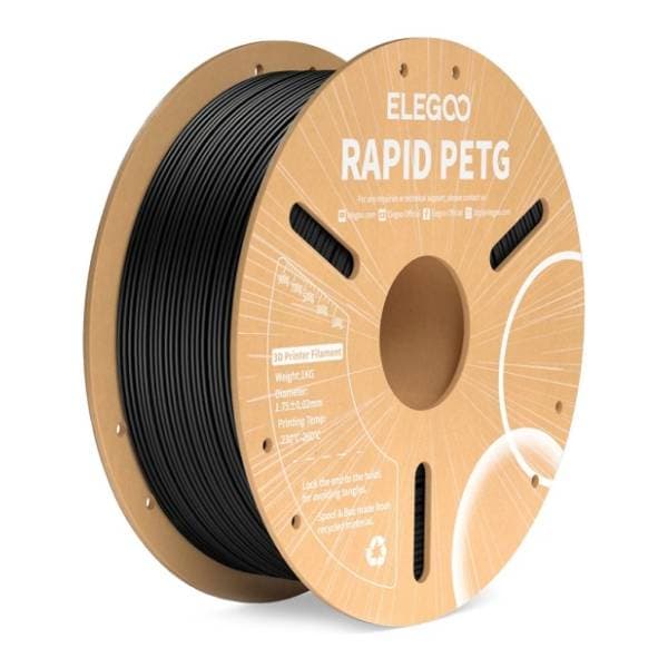 ELEGOO Rapid PETG 1,75mm 1kg Black filament za 3D štampač 0