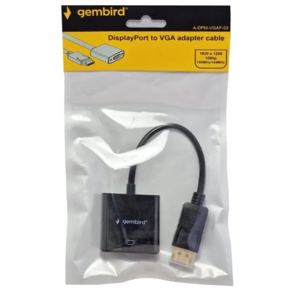 GEMBIRD konverter DisplayPort (m) na VGA (ž) A-DPM-VGAF-03 crni 1