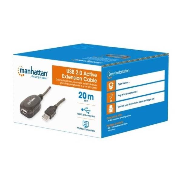 MANHATTAN kabl USB-A 2.0 produžni aktivni (m/ž) 20m 5