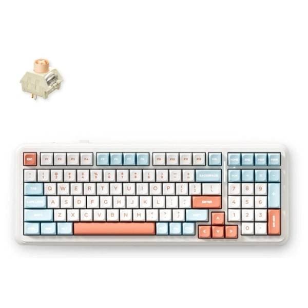 MCHOSE bežična tastatura retro K99 V2 narandžasta 1