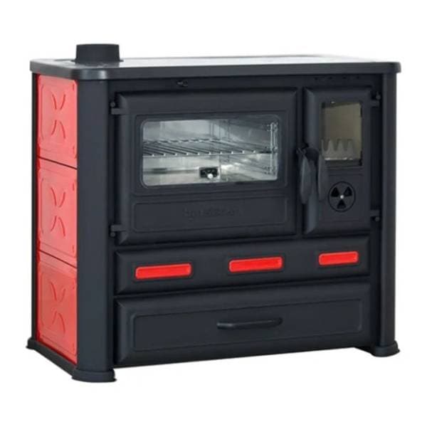 TIM SISTEM šporet na čvrsto gorivo Alma Mons crno crveni levi 0