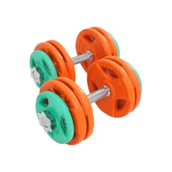 GORILLA SPORTS 2 kratke šipke zvezde i gumirani tegovi 30 kg 0