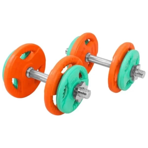 GORILLA SPORTS 2 kratke šipke zvezde i gumirani tegovi 20 kg 0