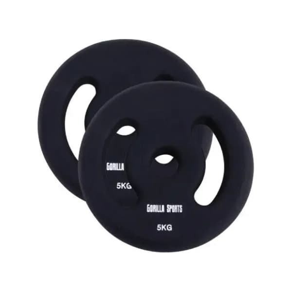 GORILLA SPORTS 2 x 5 kg set od dva gumirana tega 0