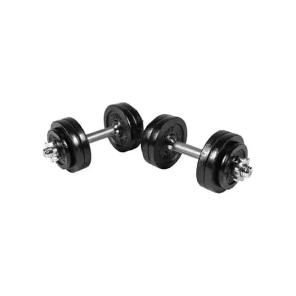 GORILLA SPORTS crni set od dve podesive bučice od livenog gvožđa 30 kg 0
