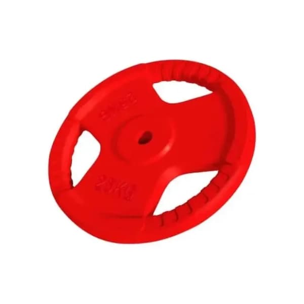 GORILLA SPORTS crveni gumirani teg 25 kg 0